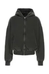 Entire Studios Womens Washed Black Eternal Zip Cotton-jersey Hoodie In Gray
