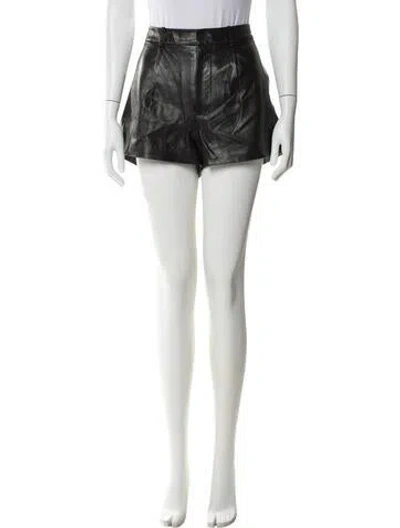Pre-owned Entire Studios Lamb Leather Mini Shorts In Black