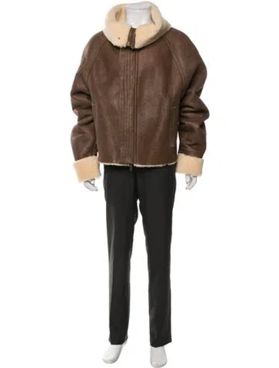 Pre-owned Entire Studios Lamb Leather Parka In Brown