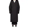 Entire Studios Lapel Long-sleeved Coat In Black