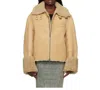 Entire Studios Beige Bulk Shearling Jacket In Nude