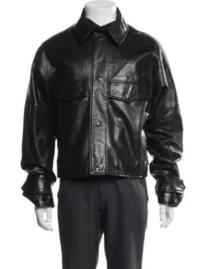 Pre-owned Entire Studios Leather Jacket In Black