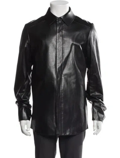 Pre-owned Entire Studios Leather Jacket In Black