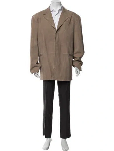 Pre-owned Entire Studios Leather Jacket In Brown