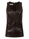 Entire Studios Leather Tank Top In Brown