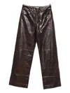 Entire Studios Leather Trousers In Brown