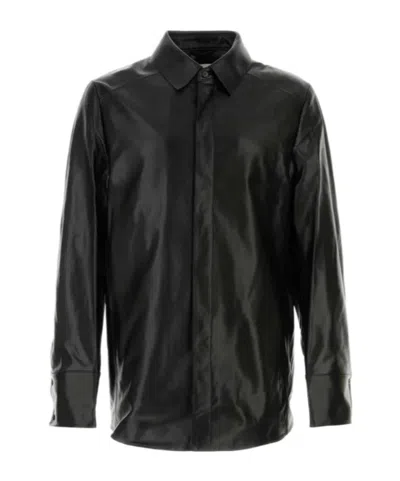 Entire Studios Black Legacy Leather Shirt In Blackleather