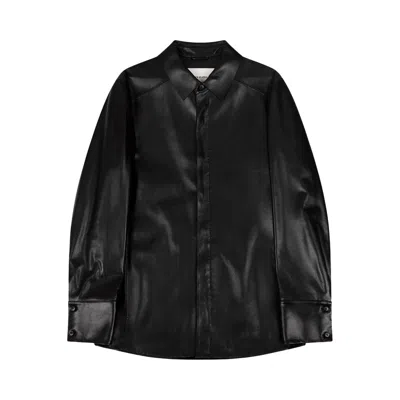 Pre-owned Entire Studios Legacy Leather Shirt 'black Leather' | Men's Size Xl