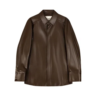 Pre-owned Entire Studios Legacy Leather Shirt 'pecan' | Brown | Women's Size S