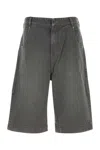 Entire Studios Dark Grey Denim Bermuda Shorts In Gray