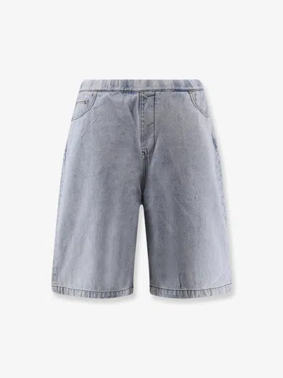 Entire Studios Light-washed Denim Bermuda Shorts In Blue