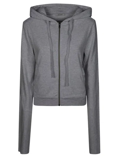 Entire Studios Lightweight Crop Zip-up Hoodie In Black