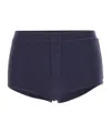 Entire Studios Limone Buttoned Booty Shorts In Blue