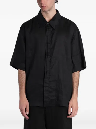 Entire Studios Linen Shirt In Black