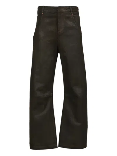 Entire Studios Logo-patch Jeans In Brown