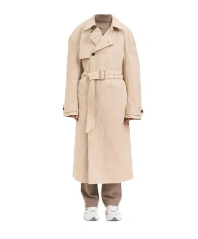 Entire Studios Logo Trench Coat In Neutral