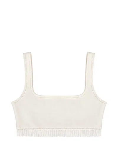 Entire Studios Logo-patch Ribbed Bralette In Black