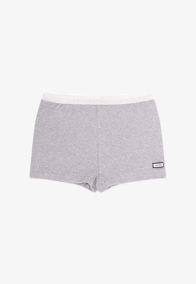 Entire Studios Logo-patched Mini Shorts In Animal Print