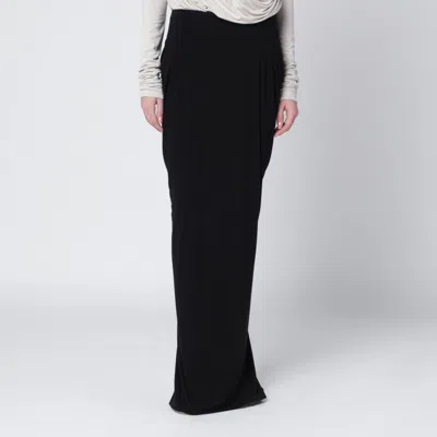 Entire Studios Long Draped Skirt High Waist Style In Black