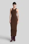 Entire Studios Long Dress In Brown Cotton In Brown