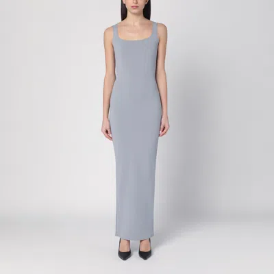 Entire Studios Long Grey Dress In Nylon Blend In Blue