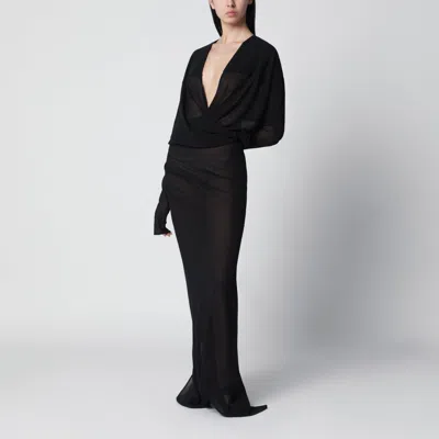 ENTIRE STUDIOS ENTIRE STUDIOS LONG SEMI-SHEER BLACK DRESS