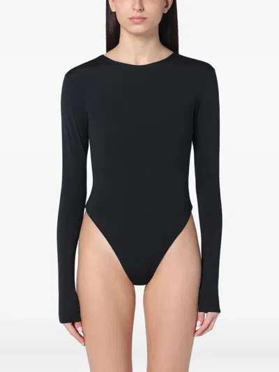 Entire Studios Bodysuit Nylon Spandex Soot In Black