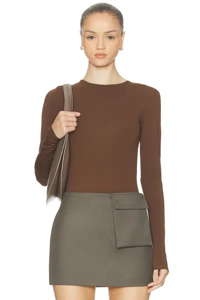 Entire Studios Long Sleeve Bodysuit In Brown