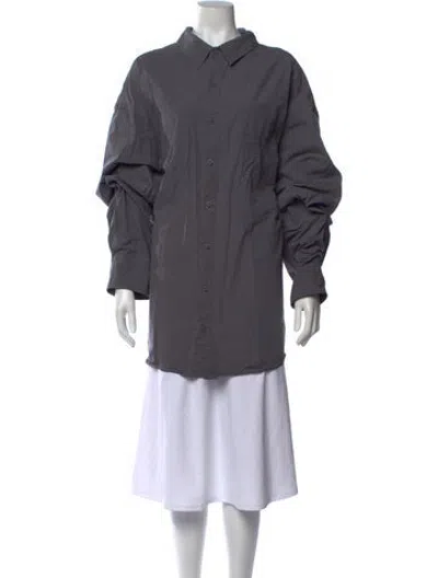 Pre-owned Entire Studios Long Sleeve Button-up Top In Grey