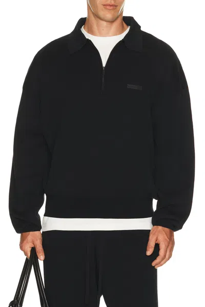 Entire Studios Long Sleeve Club Polo In Black