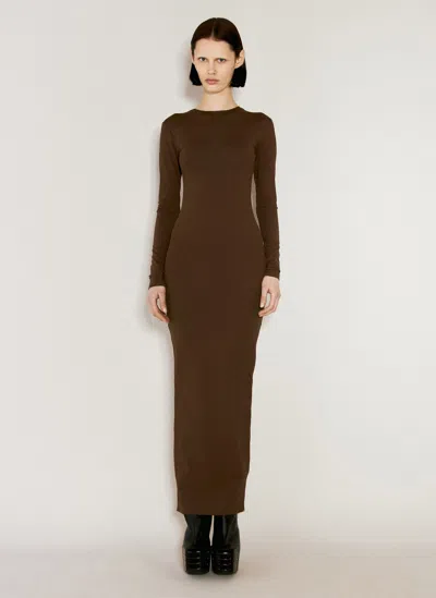 Entire Studios Long Sleeve Maxi Dress In Brown