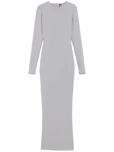 Entire Studios Long-sleeve Maxi Dress In Grey