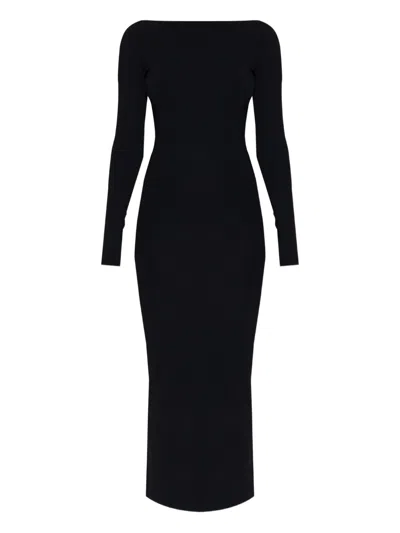 Entire Studios Long-sleeve Midi Dress In Black