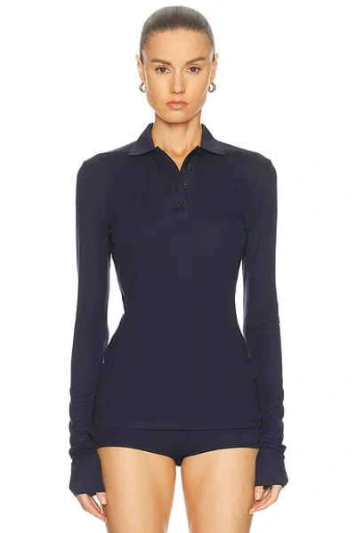 Entire Studios Long-sleeve Polo Shirt In Blue