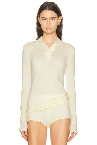 Entire Studios Long Sleeve Polo Top In Neutral