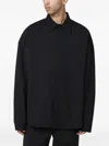Entire Studios Oversized Wool Blend Long Sleeve Shirt In Black