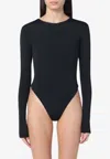 Entire Studios Womens Soot Round-neck Long-sleeve Stretch-jersey Body Xs In Black