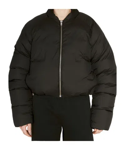 Entire Studios Black Cropped Down Jacket In Pupil