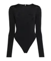 Entire Studios Crew Neck Long Sleeves Nylon Blend Bodysuit In Black