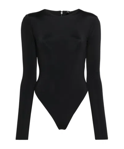 Entire Studios Bodysuit Nylon Spandex Soot In Black