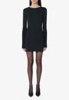 Entire Studios Mini Black Dress In Nylon Blend In Black