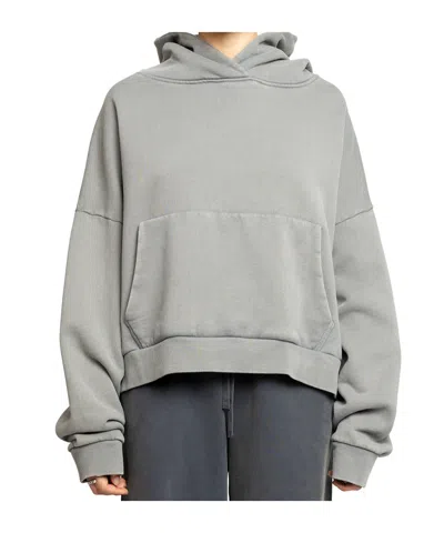 Entire Studios Boxy-fit Faded-wash Cotton-jersey Hoody In Grey