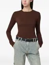 Entire Studios Brown Crewneck Cotton-blend Top In Brown