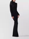 Entire Studios Long Wool Dress Draped Neckline In Black