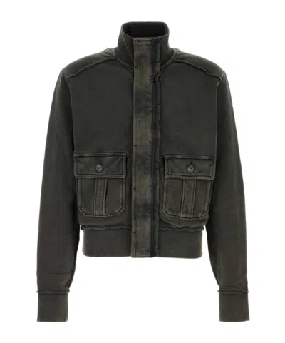 Entire Studios Long-sleeve Casual Jacket With A Stand-up Collar In Gray