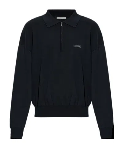Entire Studios Quarter-zip Long-sleeve Sweater In Black