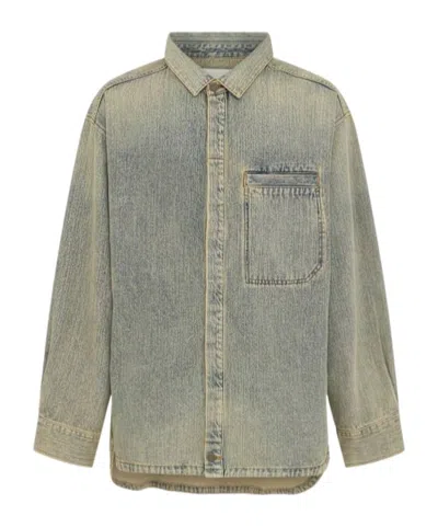 Entire Studios Long-sleeved Denim Shirt In Blue