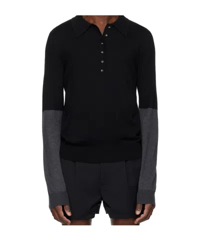 Entire Studios Long-sleeved Polo Shirt In Black