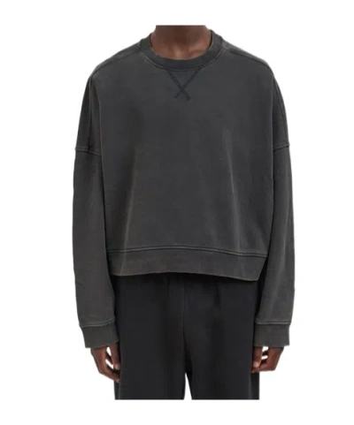Entire Studios Felpa Box Crew Washed Black In Gray