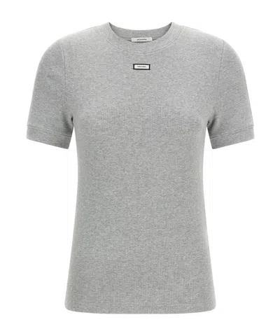 Entire Studios Lounge Ribbed Logo T-shirt In Gray